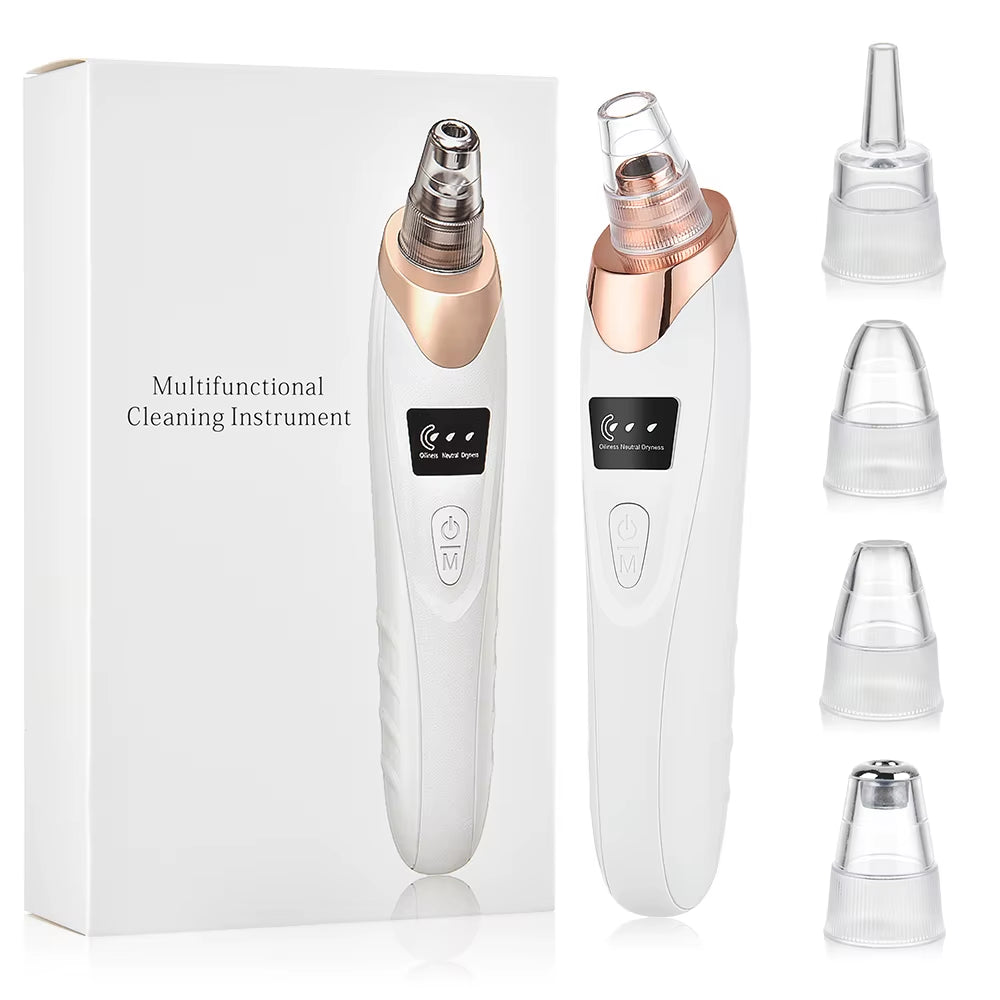 Facial Pore Cleaner, 5 Suction Power Blackhead Remover Pore Vacuum - USB Rechargeable Facial Pore Cleaner Kit